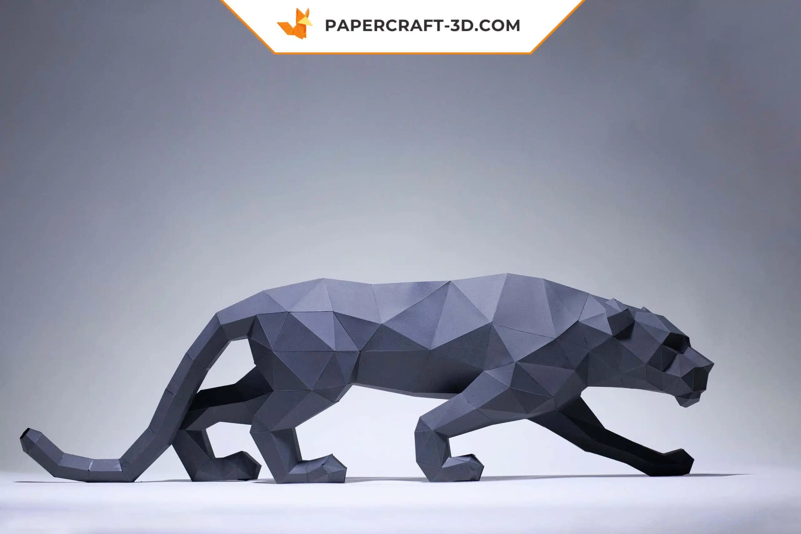 Papercraft Panthère Noire en origami papier 3D, weergave 4