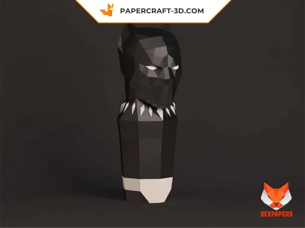 Papercraft panthère noire en origami papier 3D, weergave 3