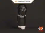 Papercraft panthère noire en origami papier 3D, weergave 3
