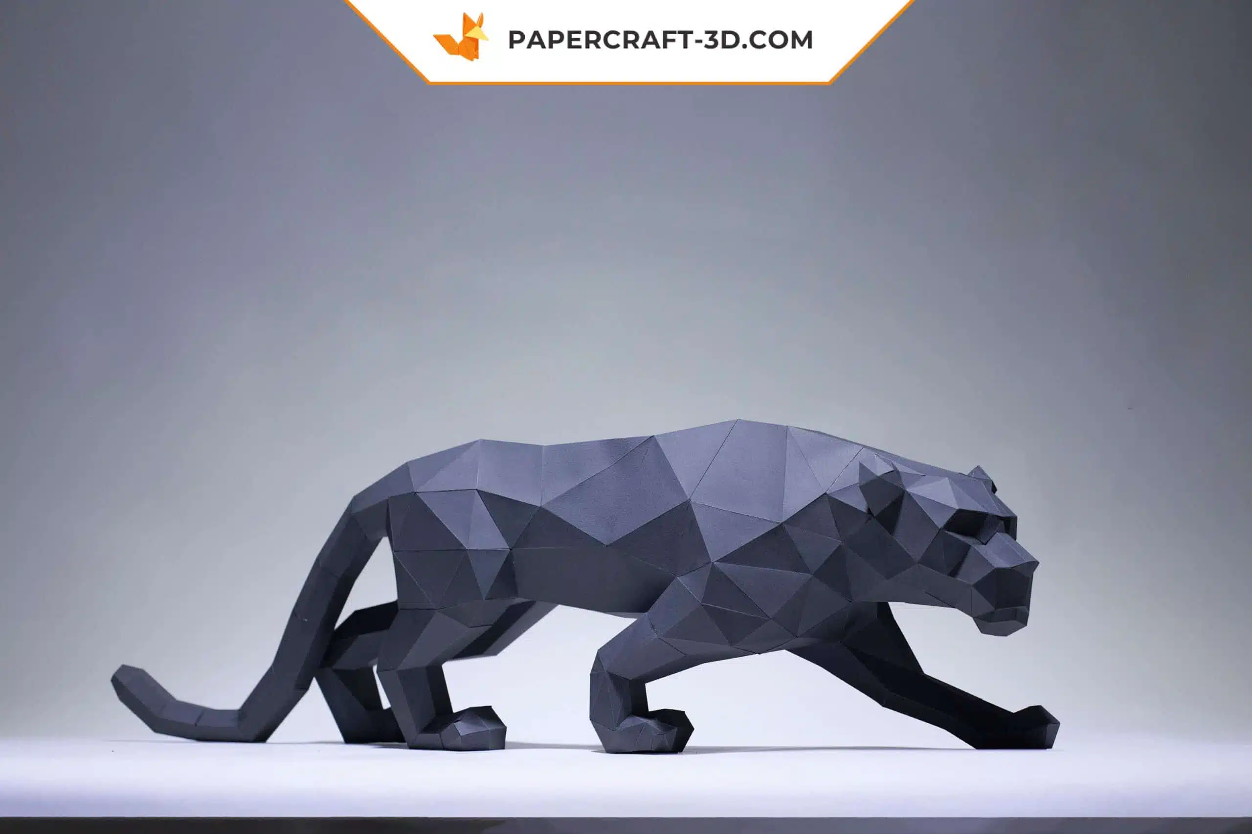Papercraft Panthère Noire en origami papier 3D, weergave 5