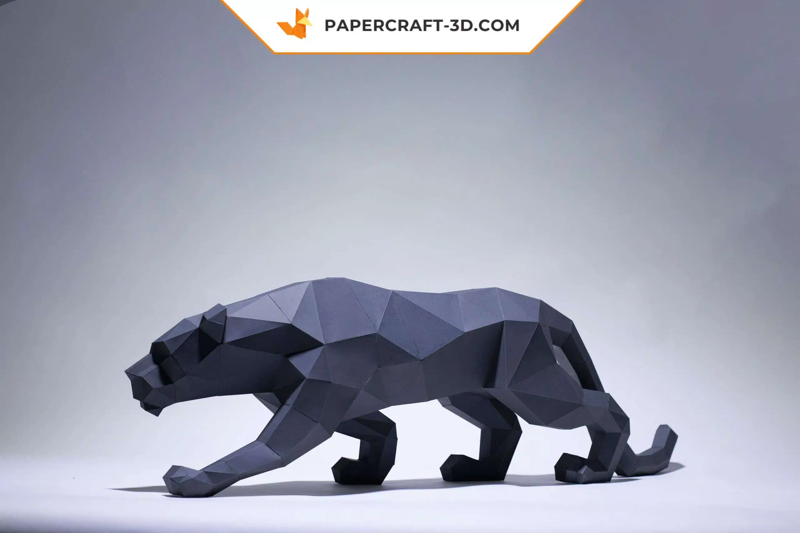Papercraft Panthère Noire en origami papier 3D, weergave 6
