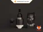 Papercraft panthère noire en origami papier 3D, weergave 6