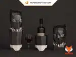 Papercraft panthère noire en origami papier 3D