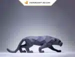 Papercraft Panthère Noire en origami papier 3D, weergave 3