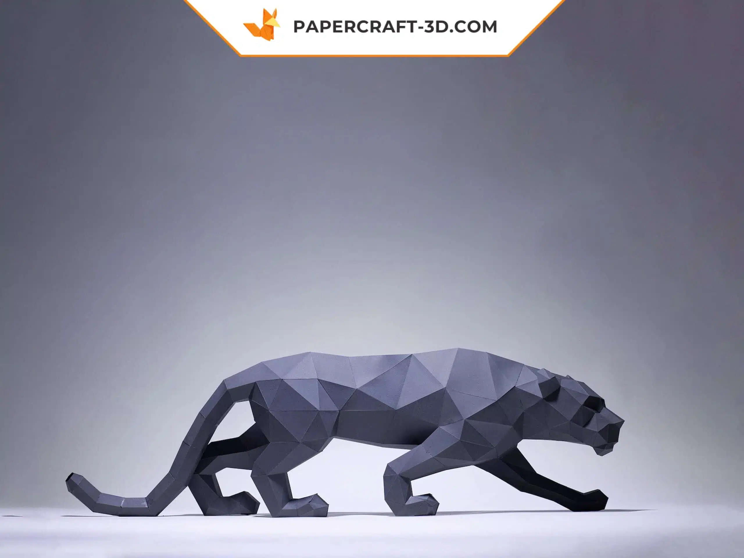 Papercraft Panthère Noire en origami papier 3D, weergave 3
