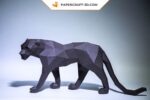 Papercraft de panthère noire en origami 3D