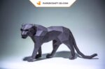 Papercraft de pantera negra em origami 3D