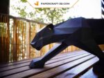 Papercraft de panthère noire en origami 3D