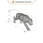 Papercraft de pantera negra à espreita em origami 3D
