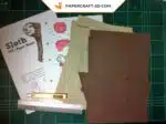 Papercraft eines stehenden Faultiers in 3D-Origami, Ansicht 5
