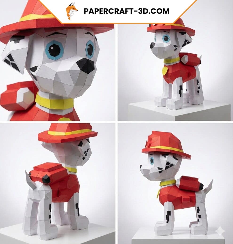 Rex Pat’ Patrouille en origami 3D – Modèle papercraft décoratif