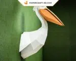 Papercraft Pélican en papier 3D à faire soi-même, modèle de sculpture origami