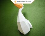 Papercraft testa di pellicano murale in origami 3D