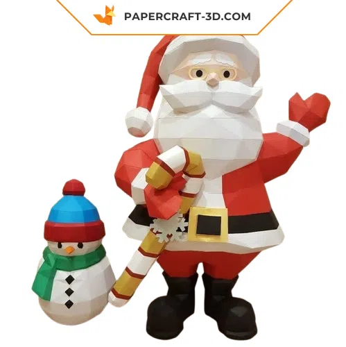 Papercraft Santa Claus in 3D origami