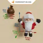 Papercraft Père Noël origami papier 3D DIY pour décoration de Noël, weergave 2