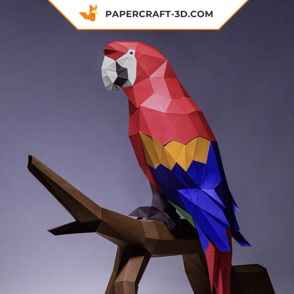 Papercraft de perroquet Ara en origami 3D Papercraft de perroquet Ara en origami 3D