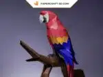 Papercraft Perroquet Ara origami papier 3D DIY modèle numérique à télécharger