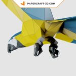 Papercraft parrot hanging in origami 3D