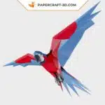Papercraft perroquet en papier 3D, sculpture à imprimer en PDF, weergave 7