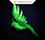 Papercraft de perroquet volant en origami 3D