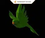 Papercraft perroquet volant origami papier 3D, weergave 3