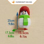 Papercraft de boneco de neve em origami 3D