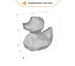 Papercraft of small yellow duck in 3D origami