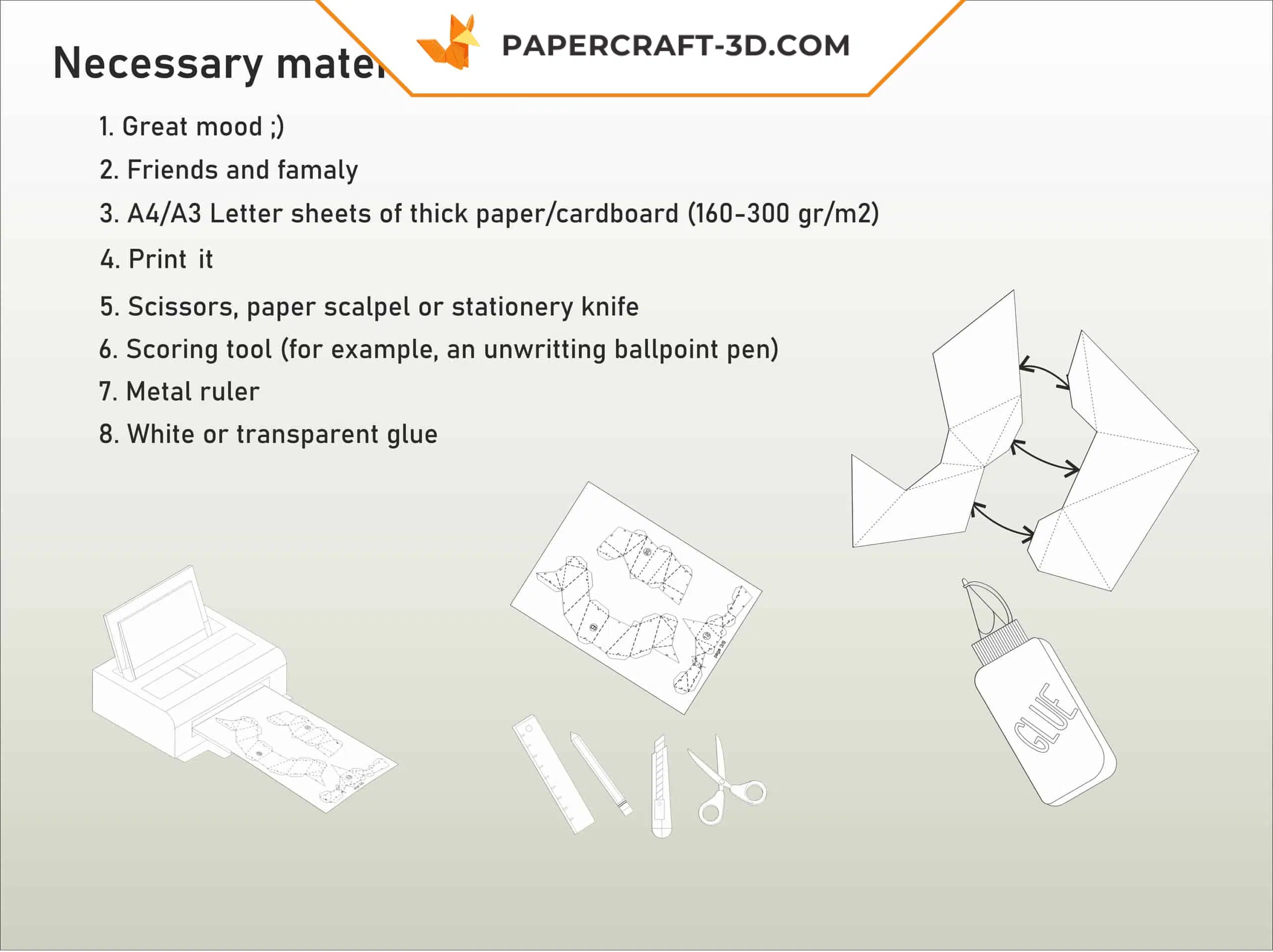 Papercraft petit sorcier en origami papier 3D à faire soi-même, weergave 6