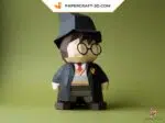 Papercraft petit sorcier en origami papier 3D à faire soi-même, weergave 8