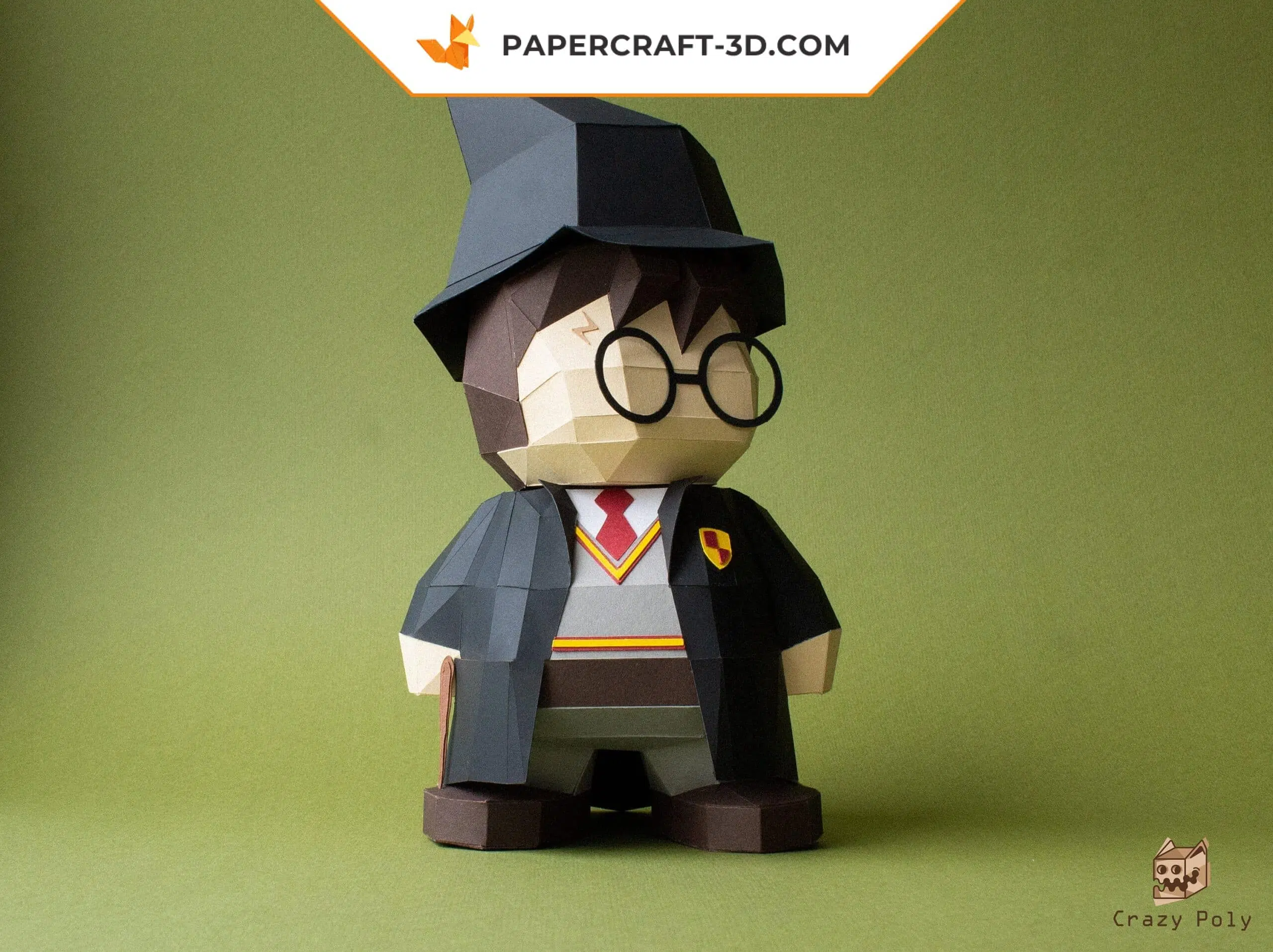 Papercraft petit sorcier en origami papier 3D à faire soi-même, weergave 8