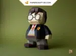 Papercraft petit sorcier en origami papier 3D à faire soi-même, weergave 9