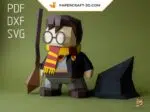 Papercraft petit sorcier en origami papier 3D à faire soi-même