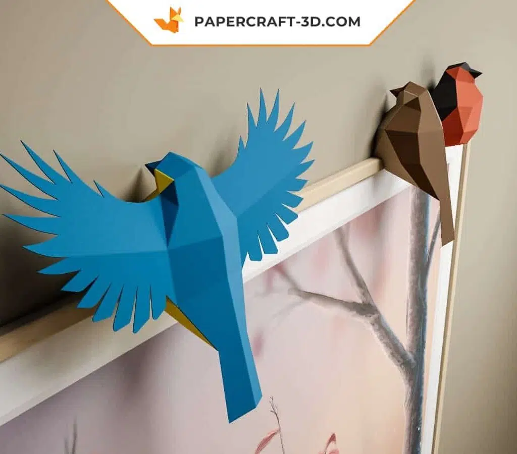 Papercraft kleine Vögel als 3D-Origami