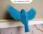 Papercraft de pequenos pássaros em origami 3D