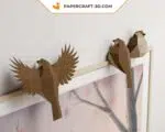 Papercraft piccoli uccelli in origami 3D