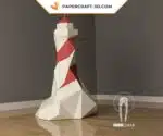 Papercraft Phare en origami papier 3D à télécharger, vue 2