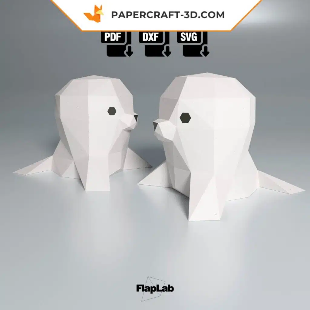 Cute Seal 3D Origami Papercraft