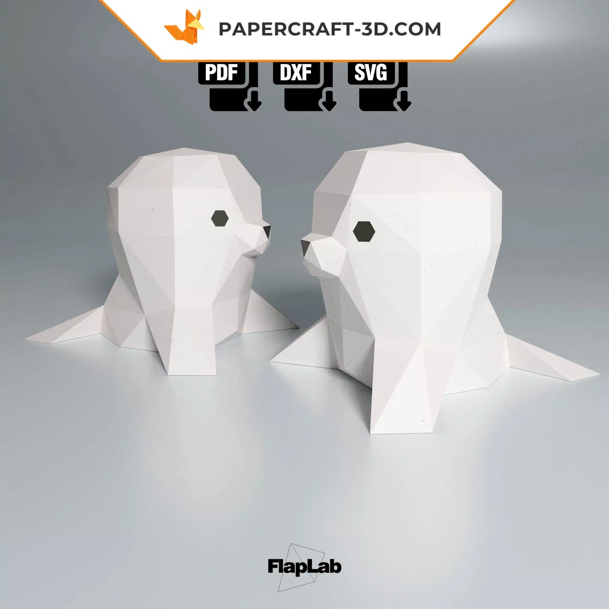 Papercraft de phoque mignon en origami 3D Papercraft de phoque mignon en origami 3D