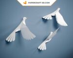 Papercraft de pigeon en origami 3D