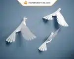 Papercraft Pigeons : modèle d&rsquo;origami 3D en papier à réaliser soi-même, weergave 2