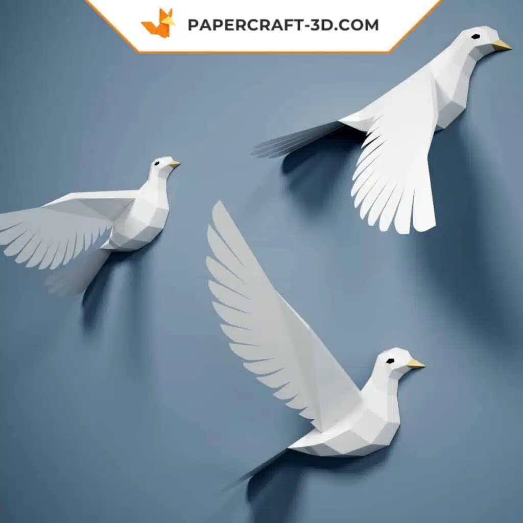 Papercraft-Taube als 3D-Origami