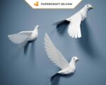 Papercraft de pigeon en origami 3D
