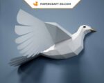 Papercraft de pigeon en origami 3D