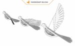 Papercraft de pigeon en origami 3D