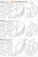 Papercraft de pigeon en origami 3D