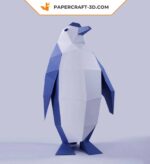 Papercraft famille de pingouin en origami 3D