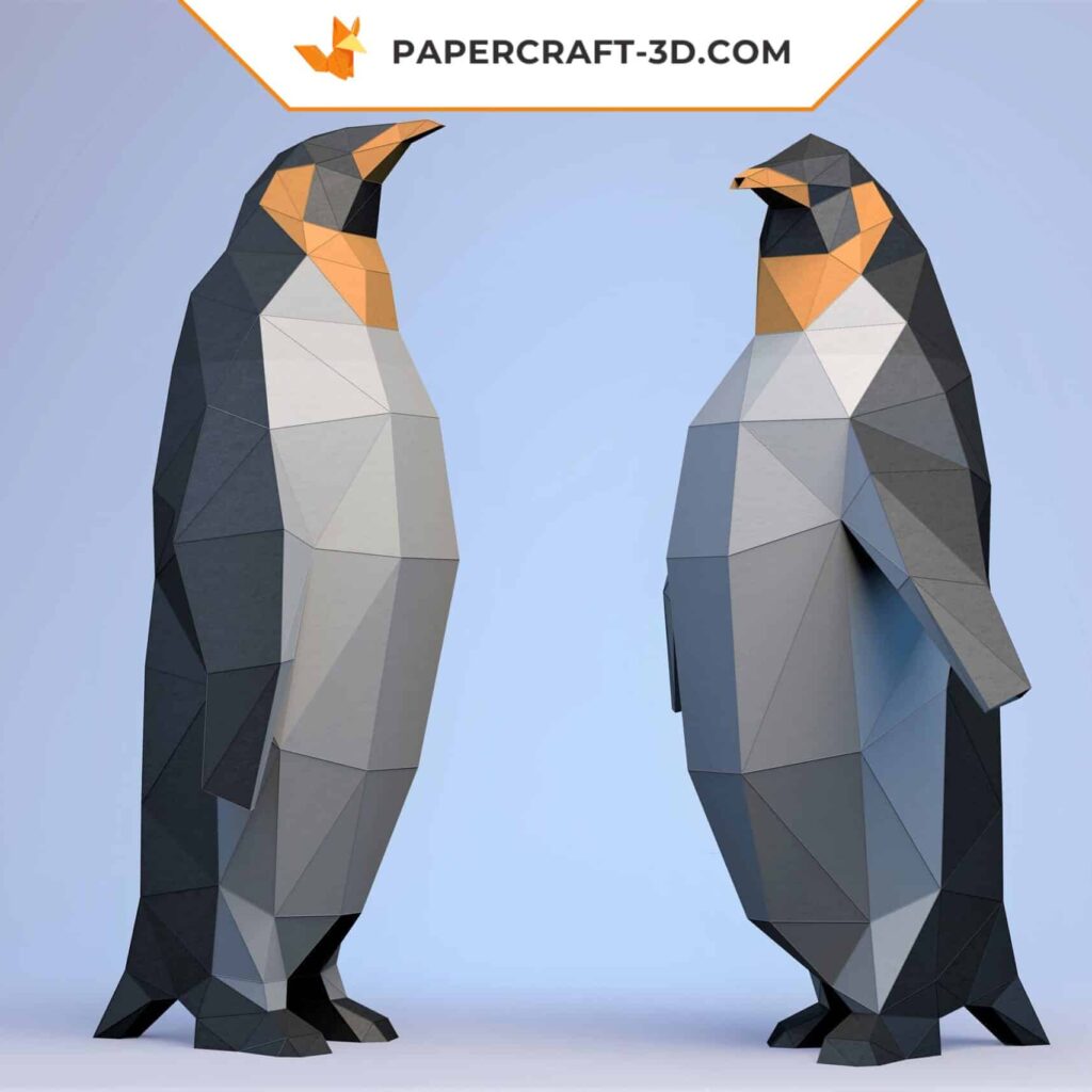 Papercraft pingouins en origami papier 3D
