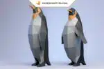 Papercraft pingouins en origami papier 3D de faible teneur en poly, weergave 3