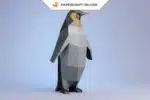 Papercraft pingouins en origami papier 3D de faible teneur en poly, weergave 4
