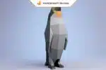 Papercraft pingouins en origami papier 3D de faible teneur en poly, weergave 5